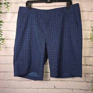 MENS PGA TOUR BLUE PLAID GOLF SHORTS LIKE NEW SIZE 36